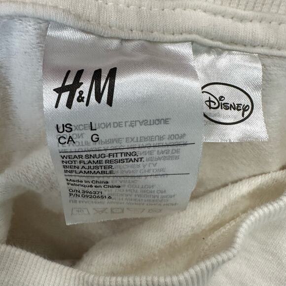 H & M Long Sleeve T-shirt Disney Mickey Mouse Women’s L White‎ Snug-Fitting - Picture 5 of 7